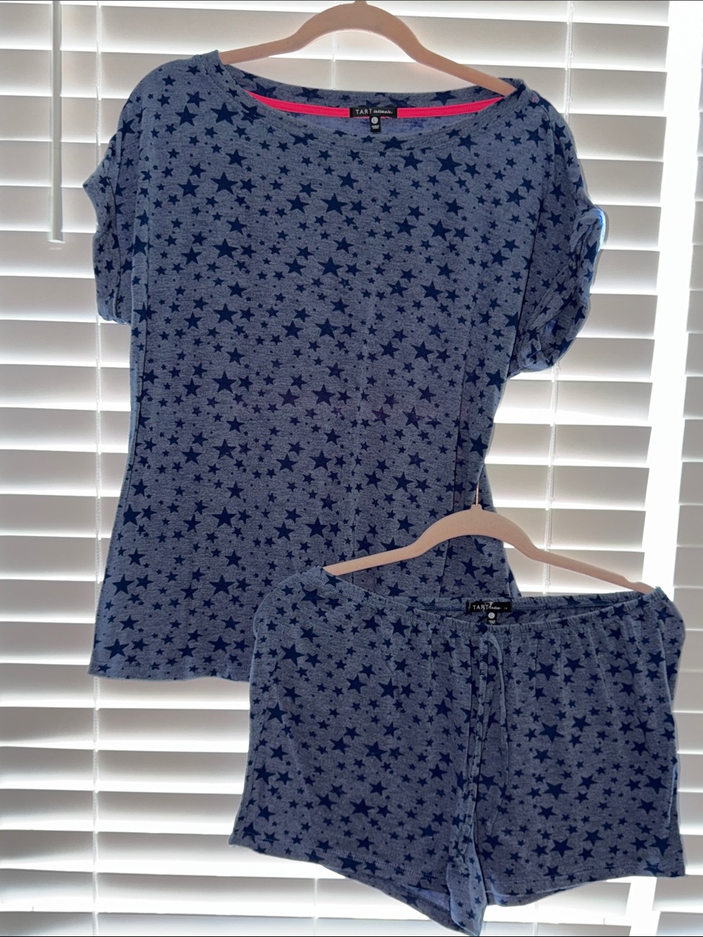Tart Collections Women's Blue Star-Print Short Pajama Set